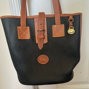 Dooney & Bourke Black and Brown Leather Tote